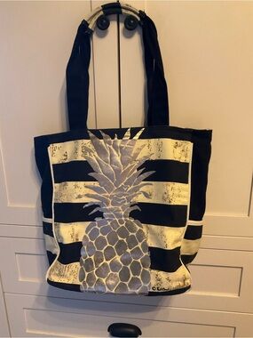Paul Brent Black & Gold Pineapple Tote Bag - Women Bags